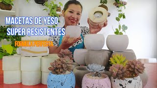 COMO HACER MACETAS DE YESO SUPER RESISTENTES PARA NEGOCIO LA MEJOR FORMULA [upl. by Anairad]