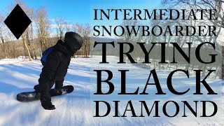 Intermediate Snowboarder Trying Black Diamonds [upl. by Nylaj792]