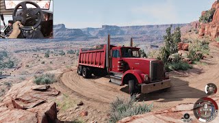 Transporting heavy rocks through dangerous roads  BeamNGDrive  Thrustmaster TX [upl. by Aener118]