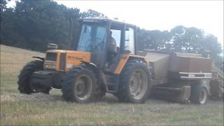 Baling Straw with Renault and Hesston [upl. by Angelique]