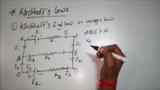 KIRCHHOFFS LAWS  CURRENT LAW  VOLTAGE OR LOOP LAW [upl. by Enytsirhc]