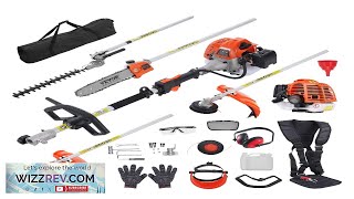 VEVOR 26CC 6in1 MultiFunctional Trimming Tools Gas Hedge Trimmer Weed Eater String Review [upl. by Bigod59]