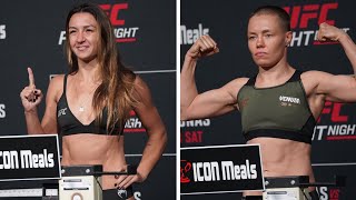 UFC Vegas 89 OFFICIAL WEIGHINS Rose Namajunas vs Amanda Ribas [upl. by Nainatrad]