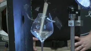 Best Demonstration of Resonance MIT professor demonstrates how glass breaks due to forced resonance [upl. by Knarf]