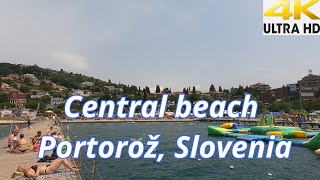 Portorož beach Slovenia  Central beach [upl. by Clifford]