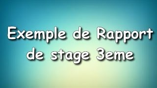 Rapport de stage 3eme 2 [upl. by Nek]