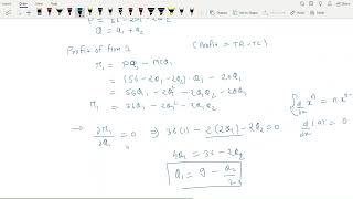 equilibrium in oligopoly market reaction function [upl. by Moguel]