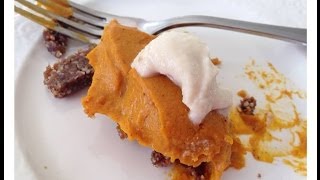 raw vegan delicious pumpkin pie thanksgiving recipe   dara dubinet [upl. by Ennalyrehc373]