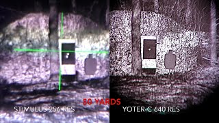 Bering Optics Hogster Stimulus 256 res and Super YoterC 640 res comparison video  cam behind scope [upl. by Willow896]