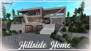 Bloxburg  Modern Hillside Family Home  No Large Plot  Speed Build [upl. by Katlin]