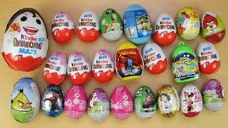 24 Surprise Eggs Kinder Surprise Angry Birds Disney Barbie Spiderman Filly [upl. by Sdlonyer]