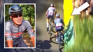 Jasper Philipsen Nearly Hits Wout van Aert into Barriers  Tour de France 2024 Stage 6 [upl. by Notaek]