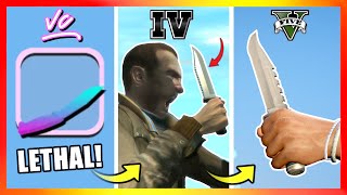 Evolution of KNIVES LOGIC in GTA Games 2001 → 2024 [upl. by Acinorrev]