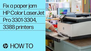 How to fix a paper jam  HP Color LaserJet Pro 33013304 3388 printers  HP Support [upl. by Mathilde]