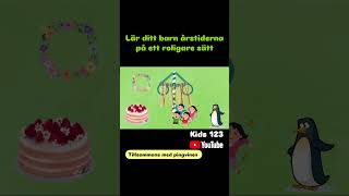 Årstider för Barn  Lär dig Årstiderna  med Pingvinen  Lärande  Seasons in Swedish for Kids 123 [upl. by Breech405]