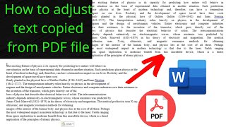 How to adjust and justify text in Microsoft word that has been copied from a pdf file [upl. by Niven]