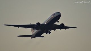 朝日に染まる機体 British Airways Boeing 777200ER GYMMG 羽田空港 離陸 20121125 [upl. by Attesor957]