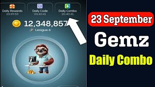 23 September Gemz Daily Cipher amp Combo  Gemz Free Airdrop Collect [upl. by Fauver384]