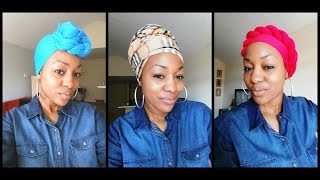 How to tie a Head Wrap  5 Ways [upl. by Hefter]