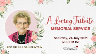 A Loving Tribute • Memorial Service • Rev Dr Huldah Buntain [upl. by Amolap690]