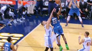 Andrew Wiggins POSTER Dunk vs the Nuggets  021517 [upl. by Myk253]