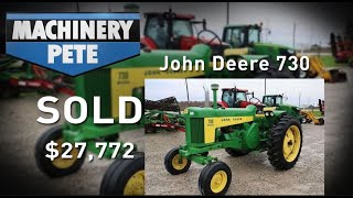 John Deere 730 in Ontario 8285R and 4755 Tractors in Iowa Sold High on November 23 Auctions [upl. by Enairb785]