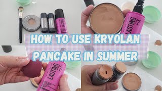 How to use Kryolan Pancake in SummersParlor Secret Easy Professional Methods for long lasting Base [upl. by Kurzawa]