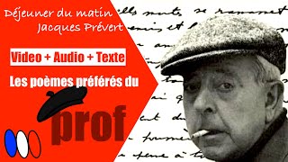 🇫🇷 Les poèmes du Prof Déjeuner du matin Jacques Prévert French poem Video  audio  text  🇫🇷 [upl. by Sredna]