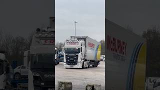 McBurney Transport Scania V8 S Series Threading Through The Traffic At Lymm scania [upl. by Ettelocin]