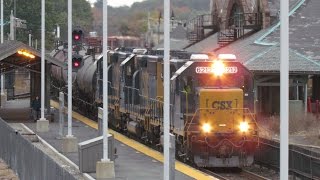 CSX B725 Through Framingham Station 745am [upl. by Wycoff]