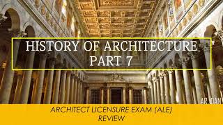 ALE REVIEW HISTORY OF ARCHITECTURE PART 7  EARLY CHRISTIAN ARCHITECTURE [upl. by Ertsevlis853]