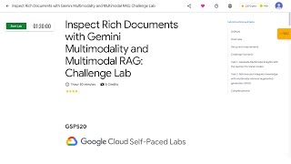 Qwiklabs  Inspect Rich Documents with Gemini Multimodality and Multimodal RAG Challenge Lab [upl. by Nageek671]