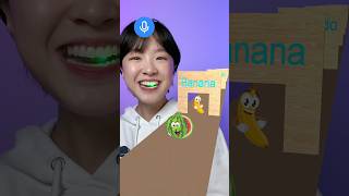 English Test with flashing mouthpiece 🥕🍎🍉🍊 fruitchallenge [upl. by Anauqat]