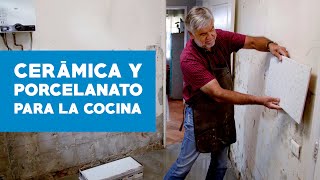 Cómo instalar cerámica y porcelanato en la cocina [upl. by Domenech214]