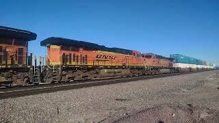 WB BNSF Domestic IntermodalPort Stack Train At Daggett Ca bigbossrailfanner [upl. by Lewert460]