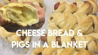 WE MADE OUR FIRST EVER BREAD  CHEESE BREAD amp PIG IN A BLANKET  SIKLAB KUSINA [upl. by Kiryt19]