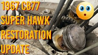 Honda CB77 Super Hawk Restoration Update Seized Engine is Unseized [upl. by Det]