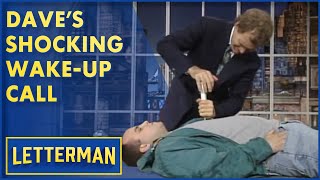 Daves Shocking Attempt To Wake A Sleepy Fan  Letterman [upl. by Adam]