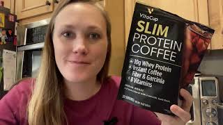 Review of the VitaCup Slim Protein Coffee  Instant Coffee wWhey Protein Powder B Vitamins amp Fiber [upl. by Chobot533]