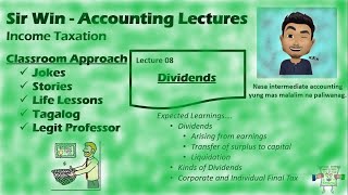 Lecture 08 Dividends Gross Income Income Taxation [upl. by Digirb]