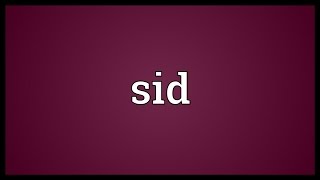 Sid Meaning [upl. by Stephine171]