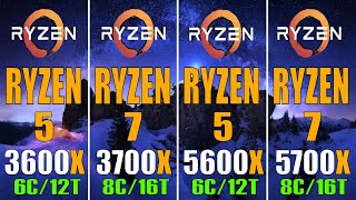 RYZEN 5 3600X vs RYZEN 7 3700X vs RYZEN 5 5600X vs RYZEN 7 5700X  PC GAMES TEST [upl. by Gorlicki]