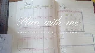 Plan with me  Minimalistic Bullet journal  March spread [upl. by Ayekim]