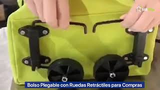 Bolso Plegable con Ruedas Retráctiles para Compras [upl. by Santa]