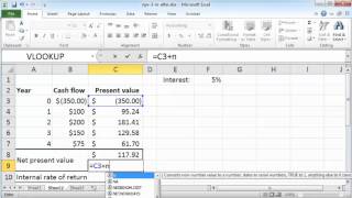 NPV and IRR in Excel 2010 [upl. by Gaughan]