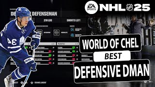 NHL 25 BEST Defensive Defenseman Player Build LOADOUT for World of Chel [upl. by Adlesirg]