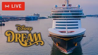 SHIPS TV  Disney Dream Departing the Port of Southampton LIVE [upl. by Aicirt208]