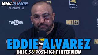 Eddie Alvarez Credits Battle Axe Mike Perry After Corner Stoppage Loss  BKFC 56 [upl. by Attennaj]