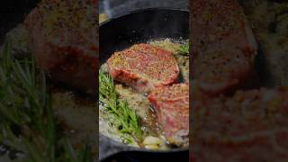 Filet Mignon Cast Iron Cooking asmr steakdinner asmrsounds [upl. by Newkirk]