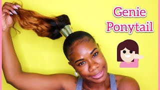 How To Slay a High Ponytail Using Bundle Hair  Genie Ponytail [upl. by Ches]